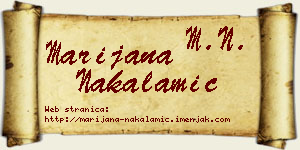 Marijana Nakalamić vizit kartica